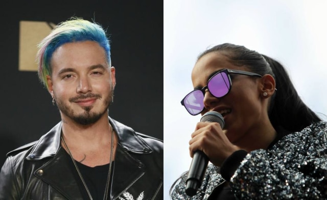 REUTERS/Danny Moloshok | Werther Santana/ESTADÃO J. Balvin e Anitta fizeram a música 'Downtown' juntos.