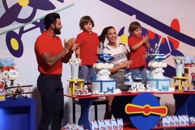 Instagram/@jonasesticado Gusttavo Lima e Andressa Suita comemoram aniversário dos filhos Gabriel e Samuel