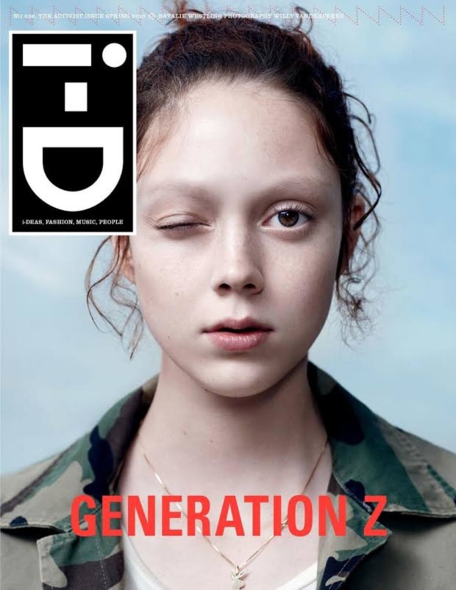 Reprodução A capa da revista I-D traz a modelo Natalie Westling como símbolo da Geração Z