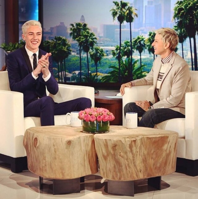 Reprodução/ Instagram Ellen Degeneres e Lucky Blue - a participação do modelo no programa de entrevistas acabou rendendo extrema visibilidade para a carreira do garoto