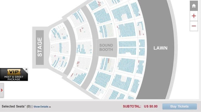 Reprodução/TicketMaster No dia 03 de agosto, o grupo se apresenta em Nova York, no Darien Lake Performing Arts Center. O quinteto esperava encher o local, que cabe até 21 mil pessoas, mas ainda sobram ingressos em todos os setores.