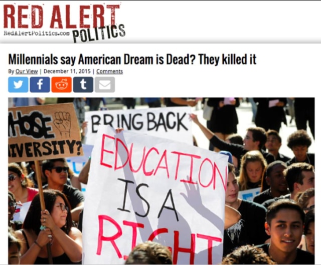 Reprodução/Buzzfeed Millennials dizem que o Sonho Americano está morto? Eles acabaram com isso.