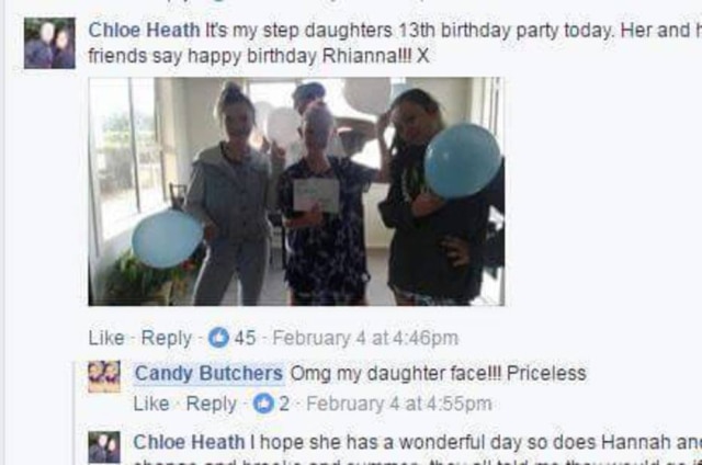 Candy Butchers "É o aniversário de 13 anos da minha enteada. Ela e as amigas dizem 'feliz aniversário, Rhianna!'"