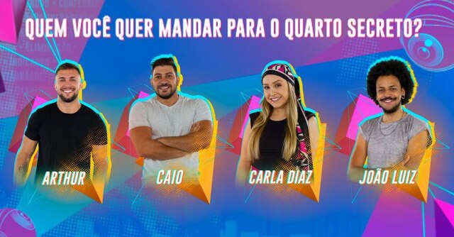 Divulgação Arthur, Caio, Carla e João estão no paredão falso do 'BBB 21'