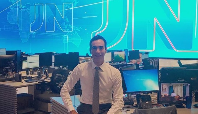 Instagram / @cesartralli César Tralli em sua estreia no 'Jornal Nacional'