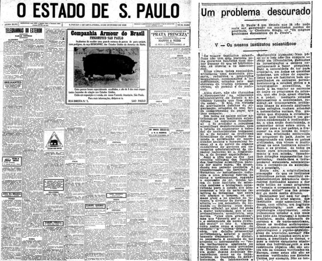 Acervo/Estadão >Estadão 13/10/1920
