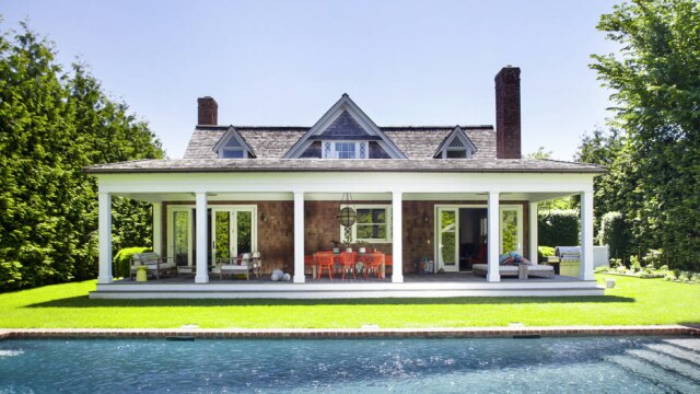 Eric Striffler/NYT A 1890s house in Southampton, N.Y. that underwent a complete overhaul back to a single-family residence after having been carved up into three separate apartments, June 6, 2014. The expansive back porch and pool were added during renovations. (Eric Striffler/The New York Times)