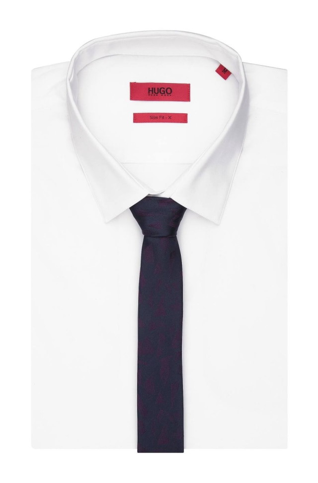 Divulgação/ Hugo Boss Gravata skinny com textura