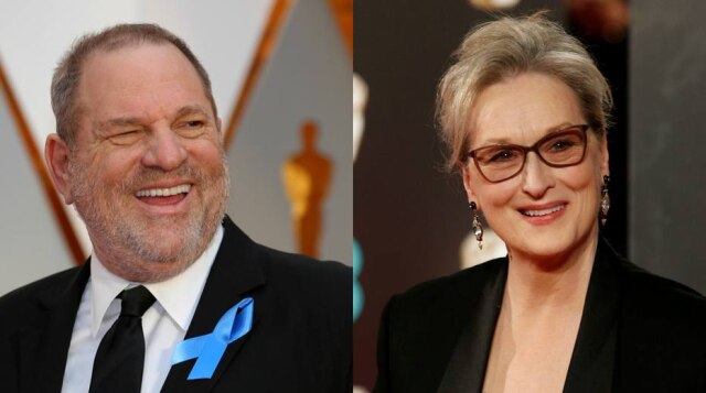 REUTERS/Peter Nicholls | REUTERS/Mario Anzuoni Meryl Streep foi vítima de ataques em cartazes espalhados por Los Angeles, que a acusam de saber sobre os abusos sexuais cometidos por Harvey Weinstein.