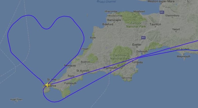 Reprodução de flight24radar Piloto fez treino para a Virgin Atlantic Airways