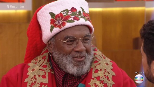 TV Globo/Divulgação Papai Noel negro participa do Encontro com Fátima Bernardes.