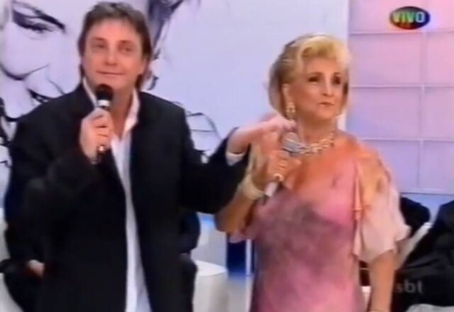 Reprodução de 'Hebe' (2004) / SBT Fábio Júnior e Hebe Camargo.