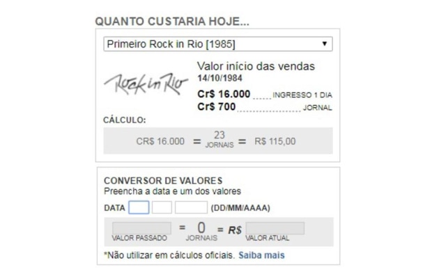 Acervo Estadão Use o índice jornal para atualizar valores