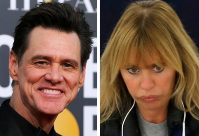 Mike Blake / Reuters | Vincent Kessler / Reuters Jim Carrey e Alessandra Mussolini.