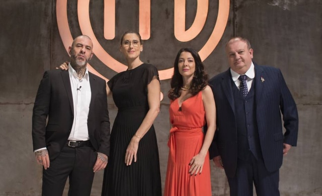 Band / Divulgação Henrique Fogaça, Paola Carosella, Ana Paula Padrão e Erick Jacquin: jurados e apresentadora do 'MasterChef - A Revanche'.