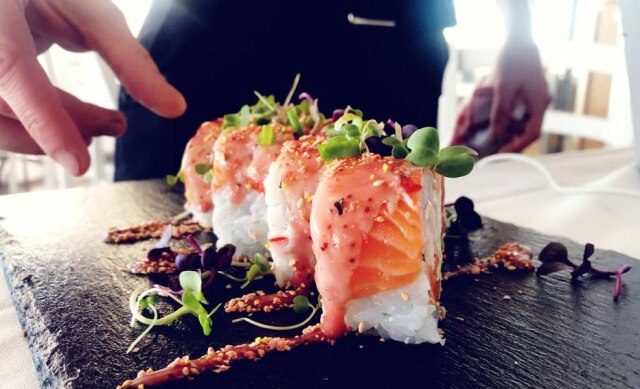 Sushi cannafornia, infusionado com azeite de CBD, uma das sugestões do restaurante Blowfish.