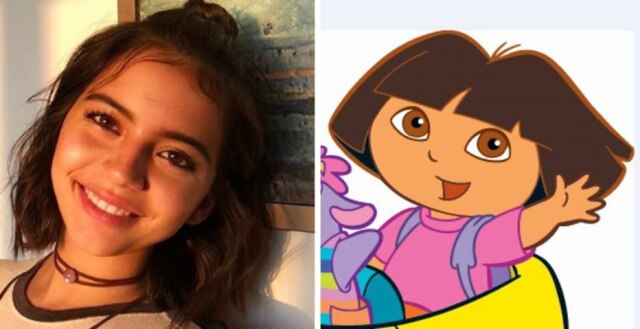 Nickelodeon / Divulgação | Instagram / @isabelamoner Isabela Moner e a personagem Dora, a Aventureira