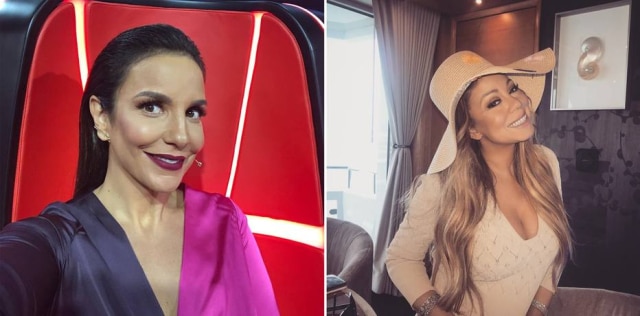 Instagram / @ivetesangalo e @mariahcarey As cantoras Ivete Sangalo e Mariah Carey.