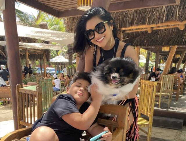 Instagram/@mileidemihaile A influenciadora digital Mileide Mihaile e o filho, Yhudy, fruto do relacionamento com o cantor Wesley Safadão
