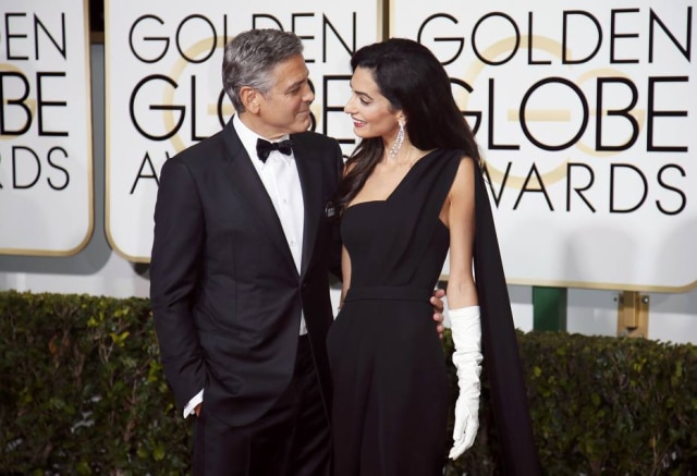 REUTERS/Danny Moloshok George e Amal Clooney na cerimônia de premiação do Globo de Ouro em 2015