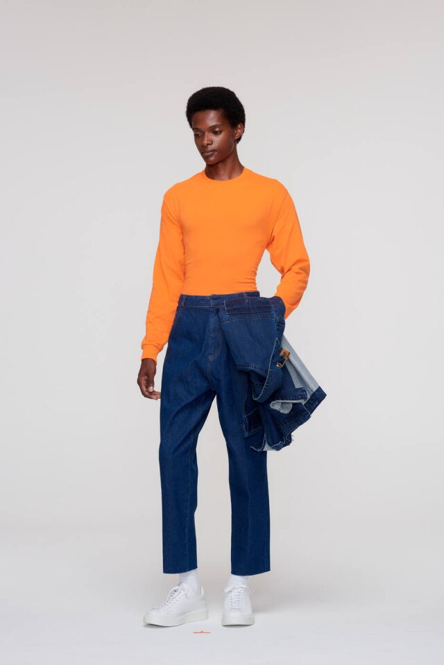 Hick Duarte/Divulgação Outro look 'genderless' da coleção de dez anos da marca Vitorino Campos
