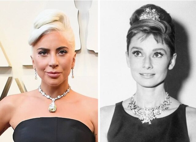 Divulgação Tiffany Lady Gaga foi a primeira a levar o diamante para o tapete vermelho; peça tinha sido usada pela última vez em 1961 por Audrey Hepburn