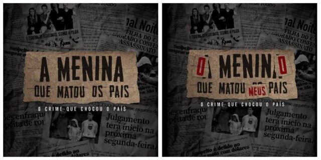 Galeria Distribuidora/Divulgação Pôsteres dos filmes baseados no caso Richthofen.