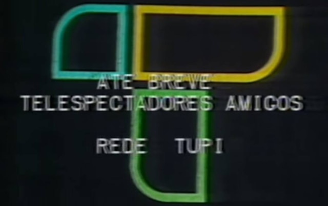 Reprodução de 'TV Tupi' (1980) Imagem da última transmissão da TV Tupi, em 18 de julho de 1980