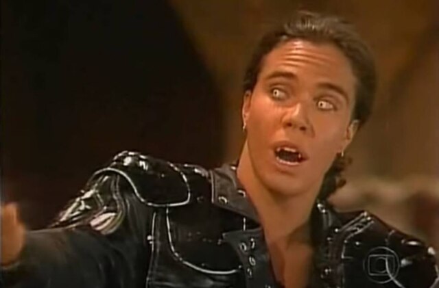 Reprodução de 'Vamp' (1991) / Globo Flávio Silvino como Matosão em cena da novela 'Vamp'