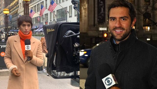 Twiiter/@Candicefeio; Instagram/@fcoaglio Os jornalistas Candice Carvalho e Fellippe Coaglio serão promovidos no escritório de Nova York da TV Globo.