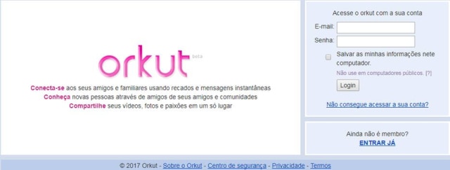 Reprodução da página orkut.li 'Novo' Orkut.