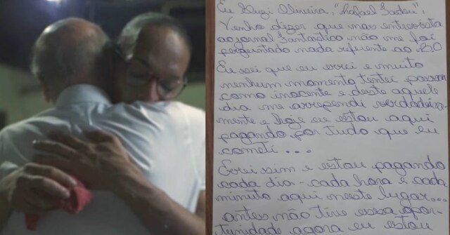 Reprodução Globo| Instagram/ @brunacastrocriminal Drauzio Varella abraça Suzy Oliveira durante entrevista para o 'Fantástico'; detenta escreveu uma carta após polêmica