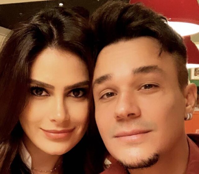 Instagram/@leandroklb A modelo Natália Guimarães e o cantor Leandro, do KLB.