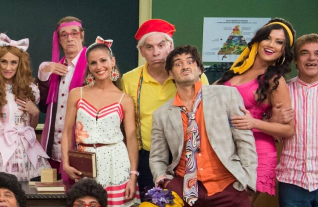 Estevam Avellar / Globo / Divulgação Leandro Hassum caracterizado como Mazarito na nova versão da 'Escolinha do Professor Raimundo'.