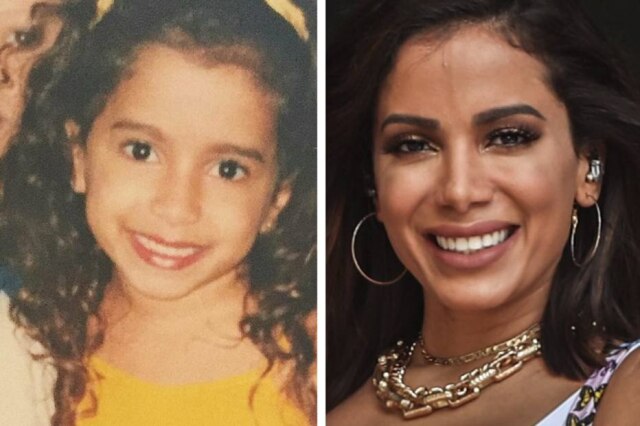 Instagram / @anitta | Gabriela Biló / Estadão Anitta em foto quando criança e, ao lado, em imagem atual.