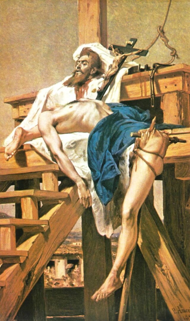 Reprodução Tiradentes Esquartejado (1893), óleo de Pedro Américo