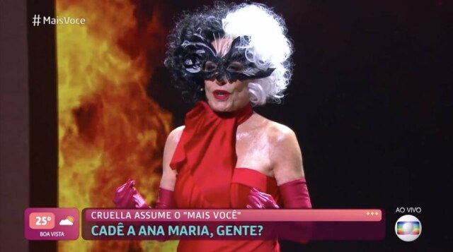 TV Globo Ana Maria Braga se veste de Cruella para homenagear personagem da Disney