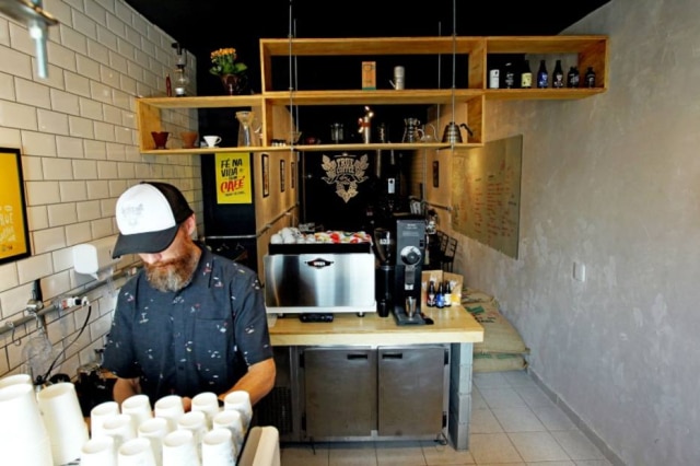 Ernesto Rodrigues|Estadão Vista da True Coffee desde o balcão da entrada