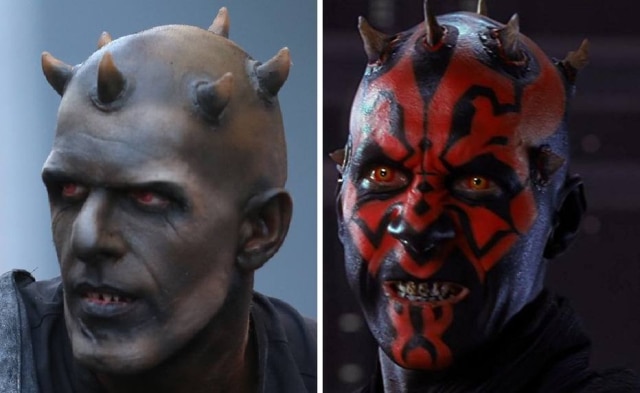 Munir Chatack/ Record TV / Divulgação | Reprodução de cena de 'Star Wars: A Ameaça Fantasma' (1999) / Lucasfilm Satanás e Darth Maul