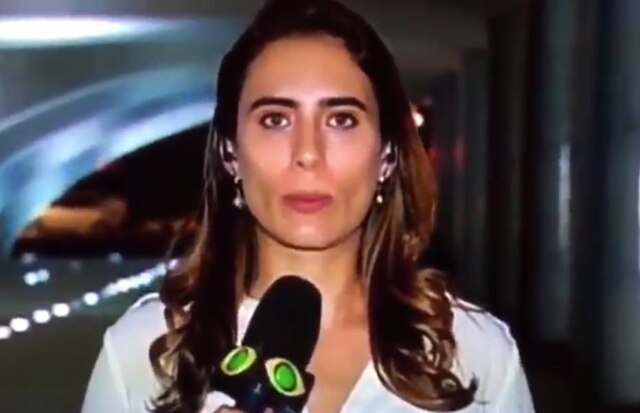 Reprodução de jornal da Band News (2019) / Band News Lana Canepa confunde o nome de Michelle Bolsonaro com Michelle Obama.