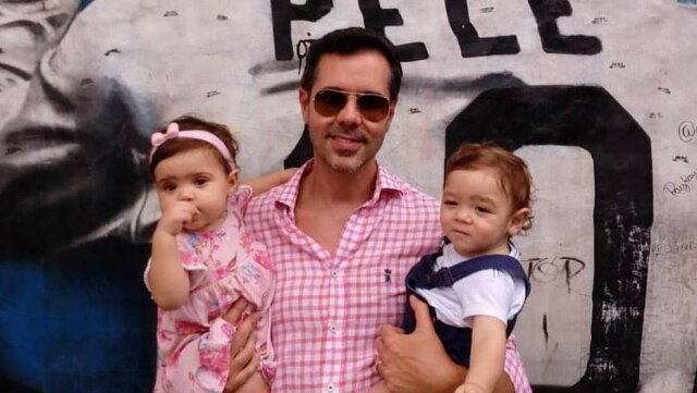 Arquivo pessoal Eduardo Veríssimo é pai solteiro de Julia e Vitor, fruto de um processo de fertilização 'in vitro' que ele tentou por dois anos.
