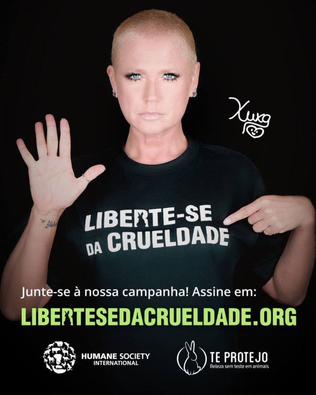 Blad Meneghel Xuxa declara apoio à campanha #LibertesedaCrueldade