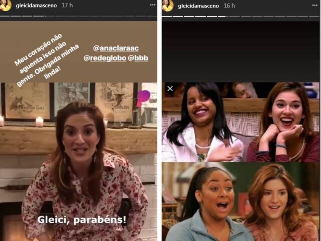 Instagram / @gleicidamasceno Stories publicados por Gleici.