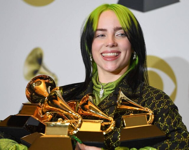 Frederic J. Brown/AFP Em 2020, Billie Eilish ganhou cinco prêmios no Grammy Awards.