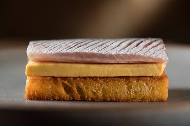 Sardines, raw foie gras and Oteque brioche