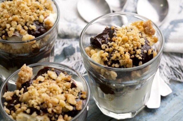 Pedro Moscalcoff|Estadão e Pedro Knoll|Estadão Receita de verrine de pera com chocolate e mascarpone