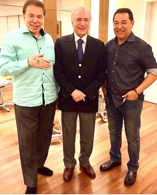 Robson Jassa (@robsonjassa)/Instagram/Reprodução Jassa publicou na noite desta sexta-feira foto ao lado do presidente da República, Michel Temer, e de Silvio Santos