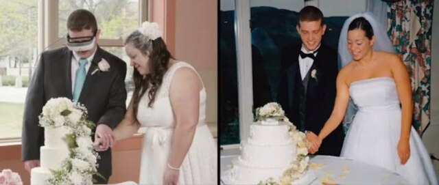 Reprodução do vídeo de Andrew Airey/Facebook Andrew e Kelly se casaram novamente depois de 15 anos