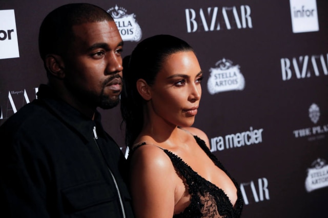 Andrew Kelly/Reuters A empresária Kim Kardashian tirou onda com a cara do seu marido, o cantor Kanye West, por conta de uma mensagem no Twitter