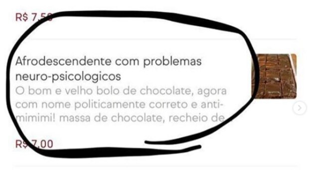 Instagram / @chefcabotelho Chefe de cozinha registrou o anúncio racista no aplicativo.